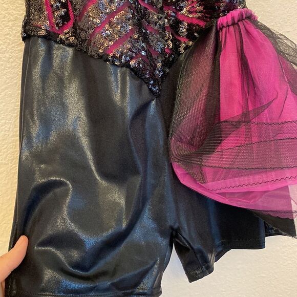 Curtain Call Dance Costume jazz hot pink black dress J4955 Adult MA AME - Picture 7 of 11
